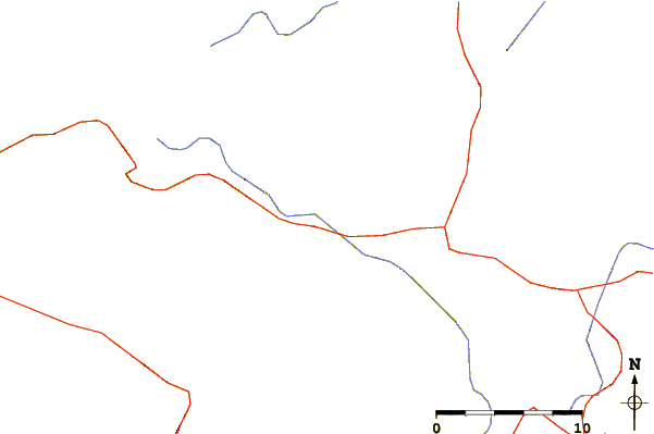 Roads and rivers around Crossing Knob