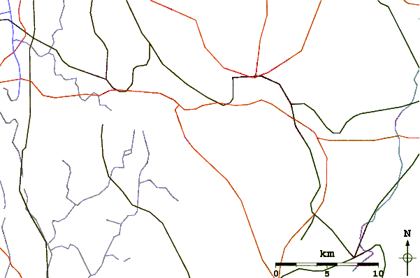 Roads and rivers around Crow Hills