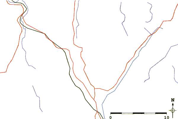 Roads and rivers around Crown of Scotland (hill)