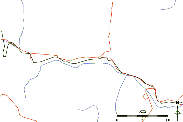 Roads and rivers around Crowsnest Mountain