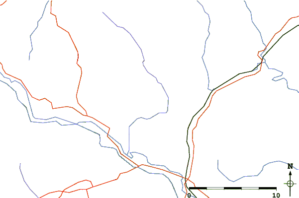 Roads and rivers around Crug Mawr