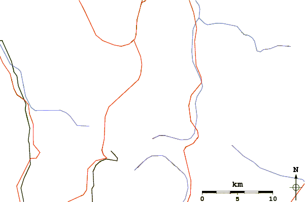 Roads and rivers around Crystal Peak (Tenmile Range)