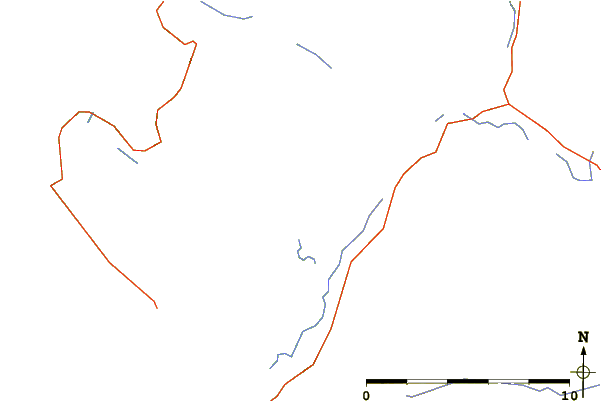 Roads and rivers around Cùl Beag