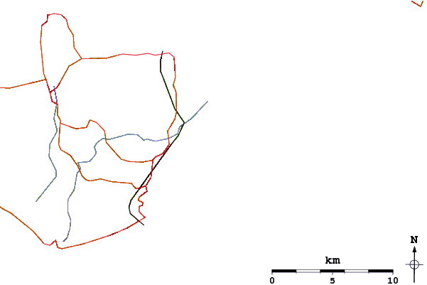 Roads and rivers around Culver Down (Isle of Wight)