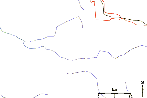 Roads and rivers around Cummings Mountain (California)