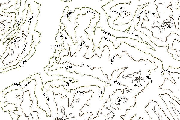 Mountain peaks around Cunggel