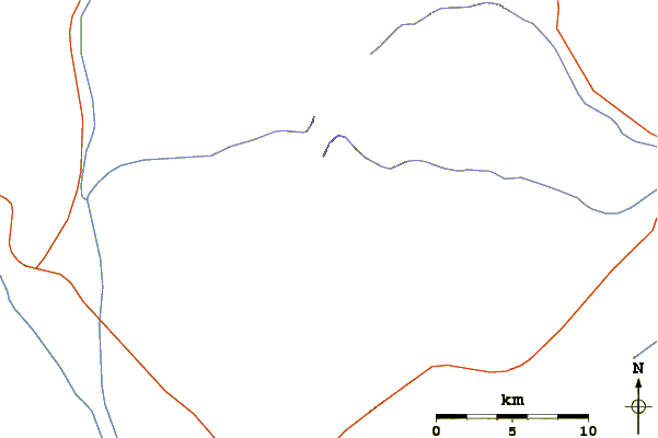 Roads and rivers around Currant Mountain