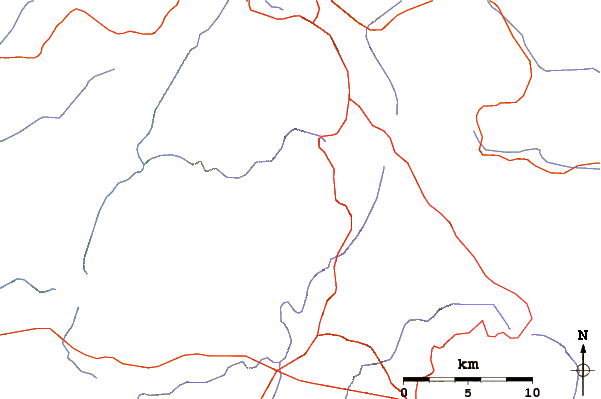 Roads and rivers around Cuyamaca Peak