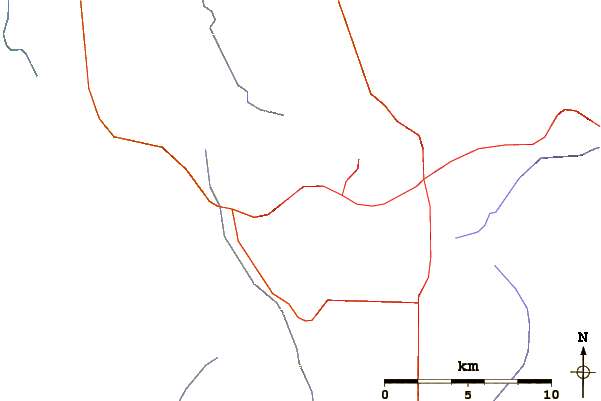 Roads and rivers around Cypress Hills (Canada)