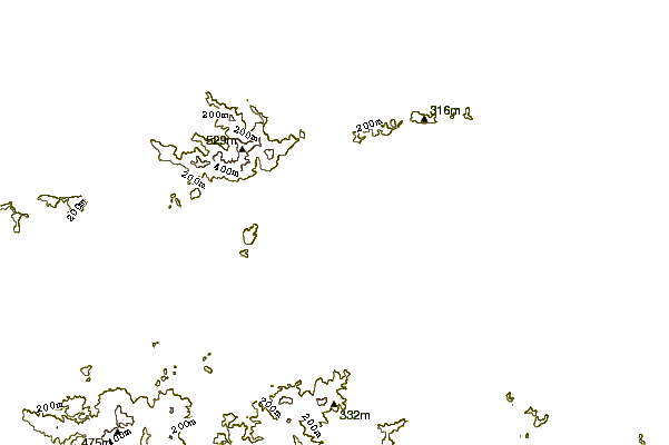 Mountain peaks around Daikon Island