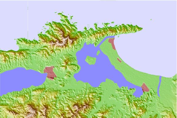 Surf breaks located close to Daikon Island