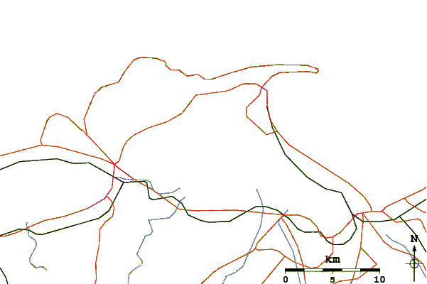 Roads and rivers around Daikon Island