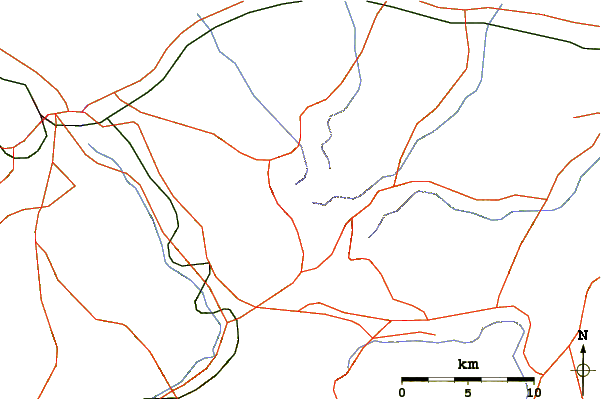 Roads and rivers around Daisen