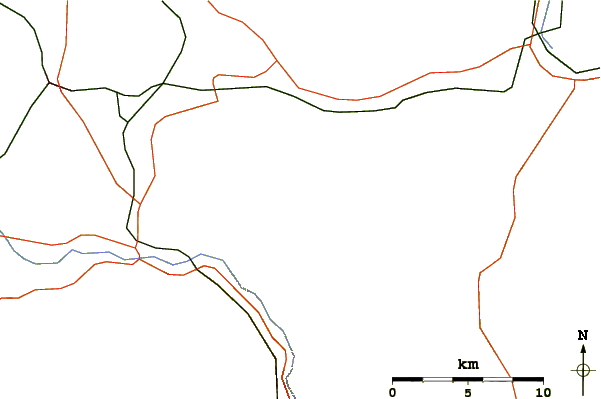 Roads and rivers around Dartmouth Range
