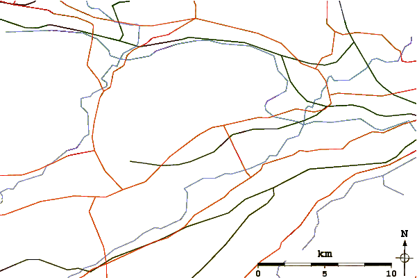 Roads and rivers around Dechmont Law