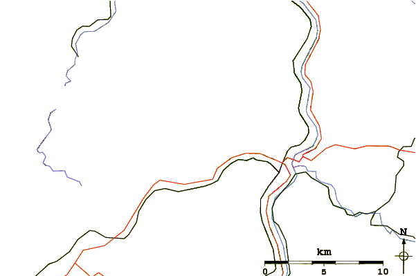 Roads and rivers around Děčínský Sněžník