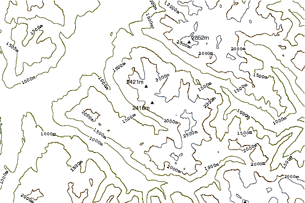 Mountain peaks around Decker Mountain