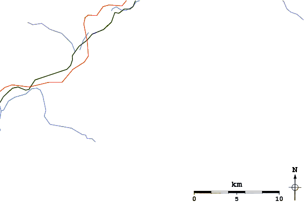 Roads and rivers around Decker Mountain