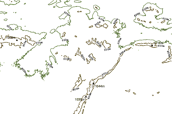 Mountain peaks around Mount Deering