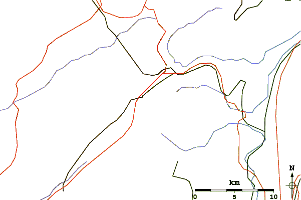 Roads and rivers around Dent de Vaulion