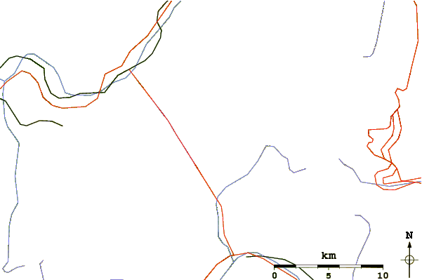 Roads and rivers around Dent du Géant