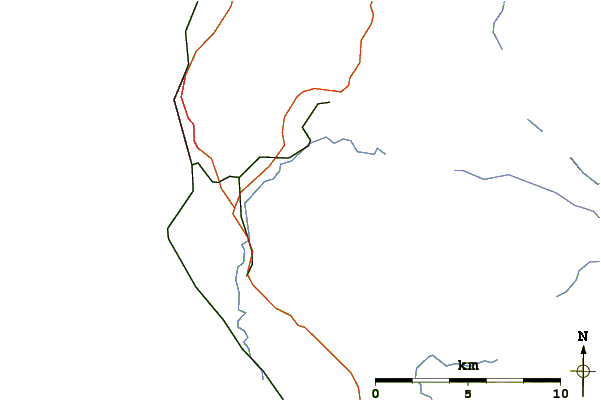 Roads and rivers around Dent (fell)
