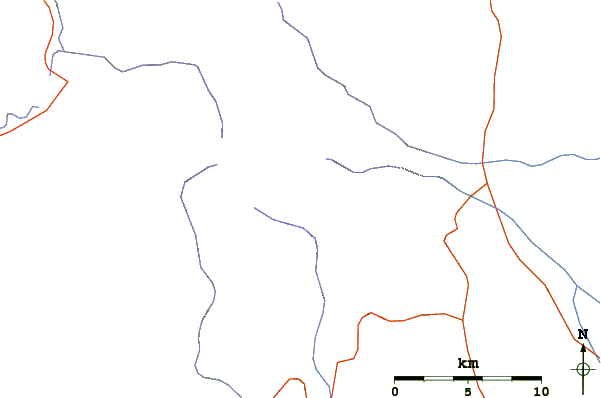 Roads and rivers around Đeravica