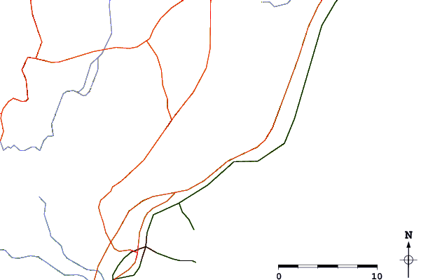 Roads and rivers around Desert de les Palmes