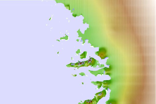 Surf breaks located close to Devil's Thumb (Greenland)