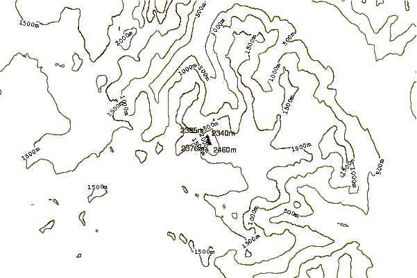 Mountain peaks around Devils Paw