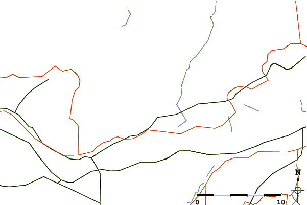 Roads and rivers around Dewdney Peak