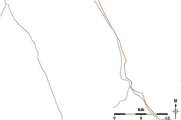 Roads and rivers around Diadem Peak