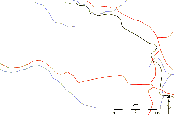 Roads and rivers around Diamond Peak (Oregon)