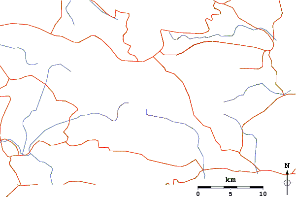 Roads and rivers around Dikti