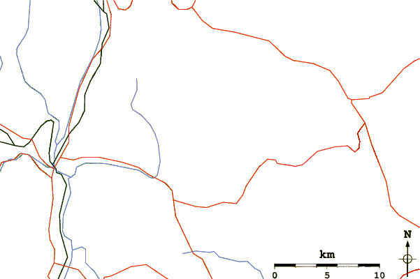 Roads and rivers around Dinara