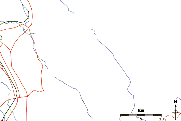 Roads and rivers around Discovery Peak (California)