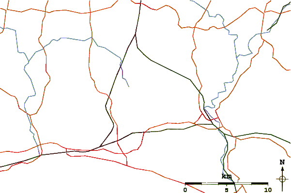 Roads and rivers around Ditchling Beacon