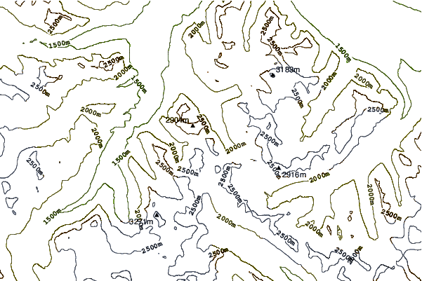 Mountain peaks around Divergence Peak