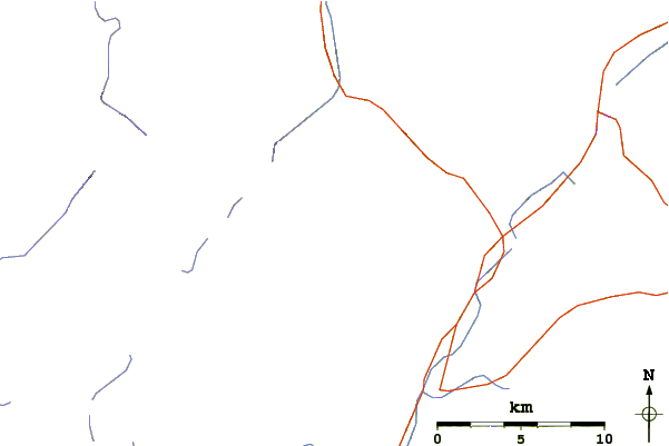 Roads and rivers around Dix Mountain