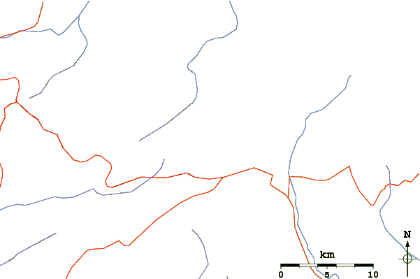 Roads and rivers around Djebel Chélia