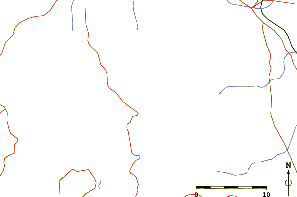 Roads and rivers around Dobra Voda (peak)