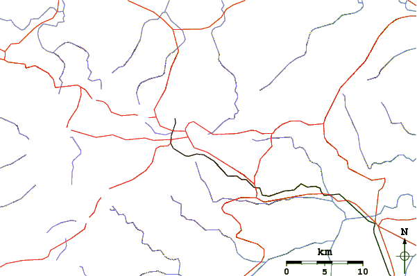 Roads and rivers around Doddabetta