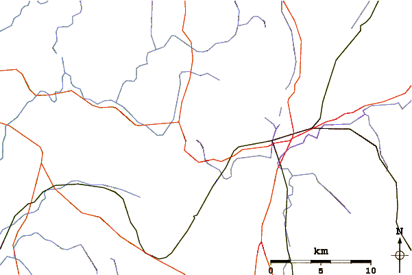 Roads and rivers around Doll Mountain