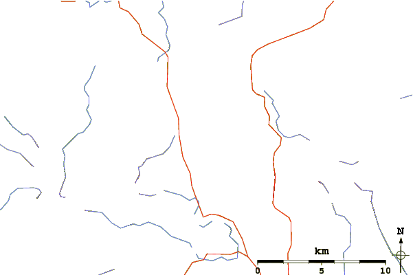 Roads and rivers around Dollywaggon Pike