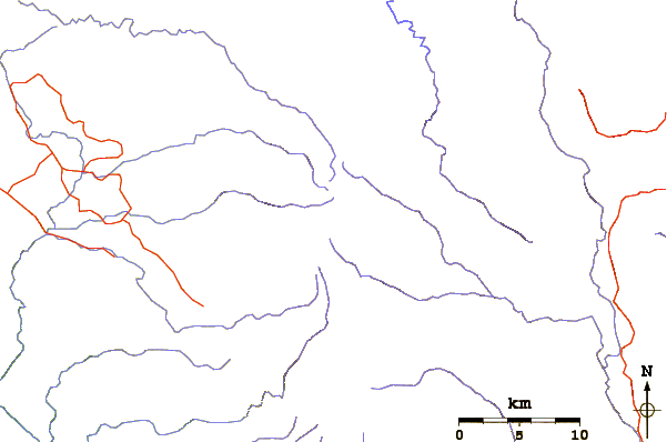 Roads and rivers around Doma Peaks