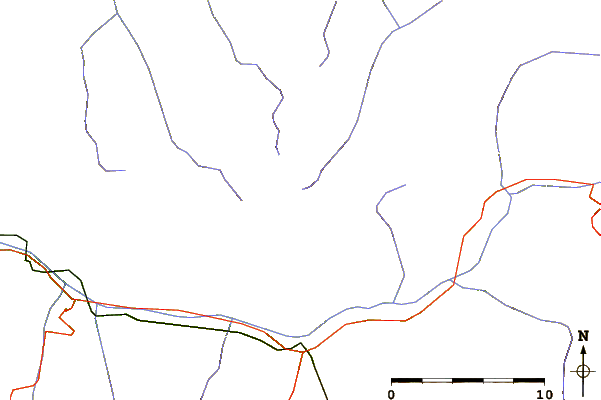 Roads and rivers around Dôme de Polset