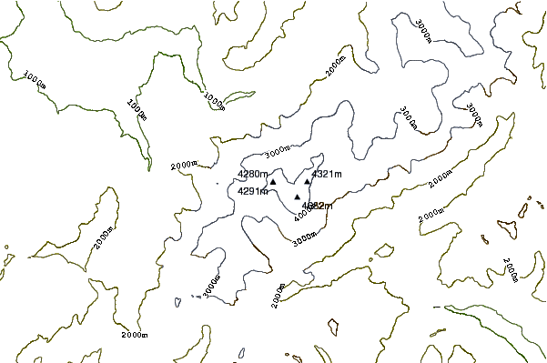 Mountain peaks around Dôme du Goûter