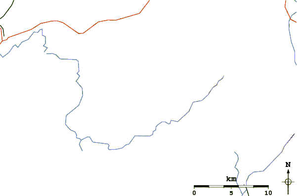 Roads and rivers around Donaldson Mountain