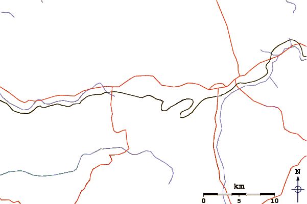 Roads and rivers around Donner Peak