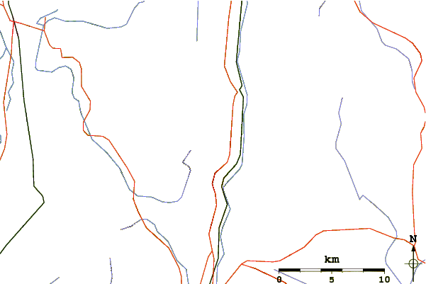 Roads and rivers around Dorset Mountain